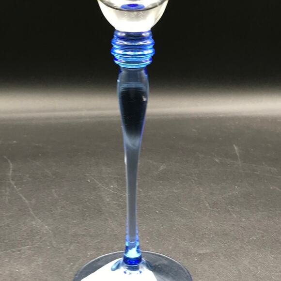 Mikasa Hand Blown with Stippling Czech Republic Celestial Blue CHP Flute - Mint - Picture 3 of 7